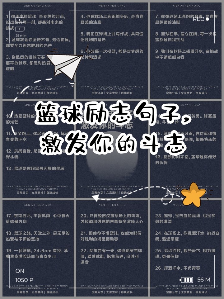 篮球训练励志文案怎么写好